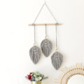 Pikkukuva 1 / 9: Makrame-seinäkoriste Boho Woven Gobestry Leaf Design -seinäkoristelu- Täydellinen Gray