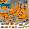 Miniatyrbilde 1 av 3: Magnetisk Transformerende Ingeniørkjøretøy Montert leketøy - Perfekt Yellow 26 piece set