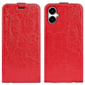 Miniatyrbillede 1 af 4: Kompatibel med R64 Tekstur Vertikal Flip Læder Telefon Cover - Perfekt Red For Samsung Galaxy A06 5G