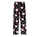 Pikkukuva 1 / 2: Kawaii-pyjamat naisille ja tytöille - Hello Kitty -piirroshahmoilla, flanelli, joulu, anime, pehmeät unipyjamat, housut - täydelliset Pink Black 2XL