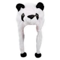 Miniatyrbillede 4 af 5: Voksen Børn Vinter Sød Plys Dyrekarakter Hue med Pom Pom Ender Lange Stropper Sjovt Udstoppede Legetøj Øreklap Hue Cosplay-Perfekt Panda