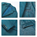 Miniatyrbilde 4 av 4: HERRENES Formell Klassisk Hakket Krage Dobbel Split Ensfarget Enknapps Blazer - Perfekt Lake Blue M