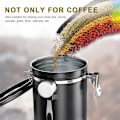 Miniatyrbillede 5 af 6: Lufttæt kaffedåse 1 kg - kaffebønnebeholder i rustfrit stål med CO2-ventil - med måleske (2,8 L sort) - Perfet