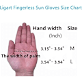 Miniatyrbillede 5 af 5: Fingerløse Solhandsker med UPF 50+ UV-Beskyttelse, til Kvinder - Fiskeri, Kørsel, Cykling, Vandreture - Perfekt Black L