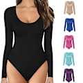 Miniatyrbilde 2 av 4: Langarmet body med rund hals, dobbelt foret for myk komfort, basic topp - perfekt Red S