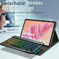 Miniatyrbild 2 av 5: RGB-P11.5 Kompatibel med Tab Plus 11.5 Tum 2024 (TB351FU) RGB Bakgrundsbelyst Bluetooth-kompatibelt Tangentbord Läder Ca-Perfet