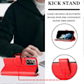Miniatyrbillede 4 af 5: Kompatibel med Samsung Galaxy Note 20 Ultra Wallet Case Premium Lynlås Stor Plads Flip PU Læder Cover - Perfekt Red