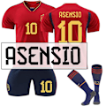 Miniatyrbillede 1 af 3: 22-23 Qatar World Cup Spanien Hjemmefodboldtrøje Træningsdragt - Perfet ASENSIO 10 Kids 26(140-150CM)