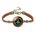 Miniatyrbilde 2 av 6: Fredstegn armbånd, justerbar kjede, egnet for fest, forlovelse, bryllup, ball - Perfet