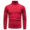 Miniatyrbillede 1 af 3: Yynuda Mænds Turtleneck Letvægts Slim Fit Trøje Casual Strikket Trøje - Perfet Red L