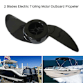 Miniatyrbillede 5 af 5: Sort 2-bladet bådpropel påhængsmotor propel elektrisk trollingmotor påhængsmotor propel kompatibel med 32lb 46lb 40lb-Perfet