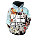 Miniatyrbillede 2 af 5: Efterår 3d Grand Theft Auto Serie Printet Sweatshirt Casual Mode Dame Y2k Hættetrøjer toppe-Perfet DHZ8K231215B 4XL