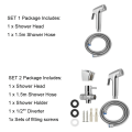 Miniatyrbilde 3 av 10: Dusjhode Toalett Bidet Sprayer Håndholdt kran SET 1