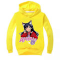 Miniatyrbild 2 av 3: Helt ny casual långärmad huvtröja för pojkar och flickor Aphmau barn huvtröja topp Present-Perfekt Yellow 4-5Years