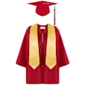 Pikkukuva 1 / 3: Esikoulu- ja päiväkotigraduaation asu, hattu ja tupsu - täydellinen lahja lapselle red size33