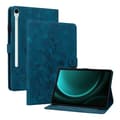 Preget skinnveske kompatibel med Samsung Galaxy Tab S9 / S9 FE - Perfekt Dark blue