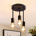 Svart retro taklampa - Tre-ledad E27 takspotlight, glödlampor ingår ej