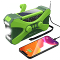 Miniatyrbild 7 av 7: 10000mAh Handvev Nödradio - Solar Handvev Radios Campingprylar Överlevnadsutrustning- Perfet green