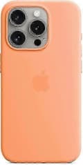Kompatibelt med Apple iPhone 15 Pro Silikonskal med MagSafe-Perfekt Orange Sorbet