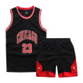 Miniatyrbild 1 av 5: Michael Jordan No.23 Baskettröja Set Bulls Uniform för barn tonåringar Black S (120-130CM)