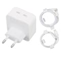 35W dubbel USB-C snabbladdare, med PD-datakabel och europeisk kontakt