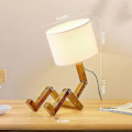 Miniatyrbillede 1 af 2: Bordlampe Massivt træ Robot Foldebord Lampe Uden Pære Til Sengetøj Sengelampe - Perfet