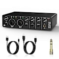 Miniatyrbild 1 av 5: USB Ljudinterface, 2 in 2 ut Ljudinterface med 48V Fantommatning för Inspelning, för Gitarrist, -Perfet
