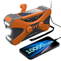 Miniatyrbilde 5 av 6: 10000mAh Solar Nødradio med Håndsveivgenerator, Lommelykt, USB Multifunksjonsradio, Oransje - Perfekt