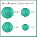 Pikkukuva 2 / 4: 12 kpl Paper Lanterns - Moniväriset pyöreät paperilyhdyt juhliin ja vuosipäiville, 4 kokoa - Perfet Cyan Blue