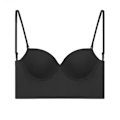 Miniatyrbillede 8 af 8: Dame BH med lav ryg push up dyb V-hals stropløs BH sort - Perfet Black L