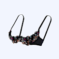 Miniatyrbillede 1 af 5: Dame 1/2 Kop Push Up Underwire Blonderi Undertøj Afsløret Kop Bh Top Justerbare Stropper Svampepolstret Bh Undertøj - Perfekt Black C M