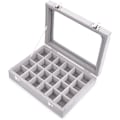 Miniatyrbillede 1 af 6: 24 Grids Velvet Glas Ring Øreringe Smykkeskrin øreringe