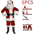 Miniatyrbild 1 av 5: Jultomte Kostym för Män Vuxen Jultomte Kostym Santa Suit-Perfet 5pcs S