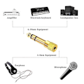 Miniatyrbillede 3 af 5: Forgyldt 6,5 mm Han til 3,5 mm Hun Audio- Adapter Hovedtelefon Mikrofon Jack 3 stk - Perfekt