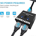 Miniatyrbillede 5 af 5: HDMI Switcher 2 Ind 1 Ud 4k High-definition To-vejs Switch En Ind To Ud Splitter-Perfet