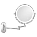 Miniatyrbillede 1 af 5: 8 tommer vægmonteret dobbeltsidet makeup spejl LED tre-tonet lys badeværelsesspejl - Perfekt USB Charging Matte Gold Five Times Magnification