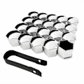Pikkukuva 1 / 5: 20 kappaletta auton pyöränmutterin suojakantta ruosteenesto auton pyörännavan mutteri auton renkaan mutterin ulkokoristelu - Perfet Plating Silver 19mm