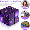 Miniatyrbild 5 av 6: 2 delar Infinity Cube Infinite Fidget Toys Mini Cube Pussel Cube Finger Fidget Toy för stress och ångest Avkopplande leksak (lila - Perfet