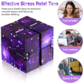 Pikkukuva 5 / 6: 2 kpl Infinity Cube Infinite Fidget Toys Mini Cube Puzzle Cube Finger Fidget Lelu stressiin ja ahdistukseen rentouttava lelu (violetti - täydellinen