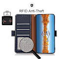 Miniatyrbillede 4 af 4: til OPPO Find X3 / X3 Pro KHAZNEH Side-Magnetisk Litchi Læder RFID Etui - Perfekt Blue