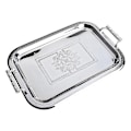 Miniatyrbilde 1 av 5: Nordisk Serveringsbrett i Rustfritt Stål med Håndtak Elegant Rektangulært Kaffebar Mat Holder Dessert Display Plate Dekor-Perfekt Silver S