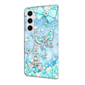 Miniatyrbillede 5 af 5: Kompatibel med Samsung Galaxy S25 Wallet Case Mønsterprint Støtte Læder Flip Telefon Cover - Floral Butterfl-Perfet Butterfly Cobalt Tower