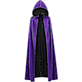 Miniatyrbilde 3 av 5: Vendbar kappe for voksne og barn, påske Halloween julekappe kostyme vampyr heks trollmann rollelek kappe-Perfekt Black Purple 150cm