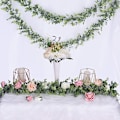 Miniatyrbilde 5 av 6: Artificial Eucalyptus Plant Garland, 2 Pack Artificial Eucalyptus Leaf Hanging Vine for bryllup Bakteppe Arch Wall Deco - Perfet