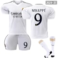 Miniatyrbillede 1 af 2: 2024-2025 Real Madrid Hjemmebørnefodboldtrøje nr. 9 Mbappe - Perfekt 24