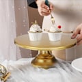 Miniatyrbillede 4 af 5: 12 Tommer Rund Kage Stativ Kage Plade Base Dessert Stativ Bryllup Fødselsdagsfest - Guld - Perfekt