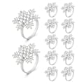 Miniatyrbilde 1 av 6: 12stk Snowflake Serviettringer Jule Serviettringer Holder til silvery
