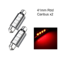 Pikkukuva 1 / 7: C5W Canbus 41mm punainen Led-lisävalot SV.5 - Perfet 41mm Röd 2-pack