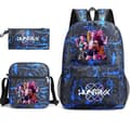 KPop Demon Hunter Ryggsäck Student Skolväska Pennfodral Axelväska Tre-delat Set Blue Pattern Style B