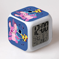Miniatyrbillede 1 af 5: Stitch Anime LED Digital Vækkeur til Piger - Sød Størrelse, 8cm, 3 tommer, 7 Farver Skifter, Temperatur, Perfekt til Pigers Soveværelse(13)-Perfet 43